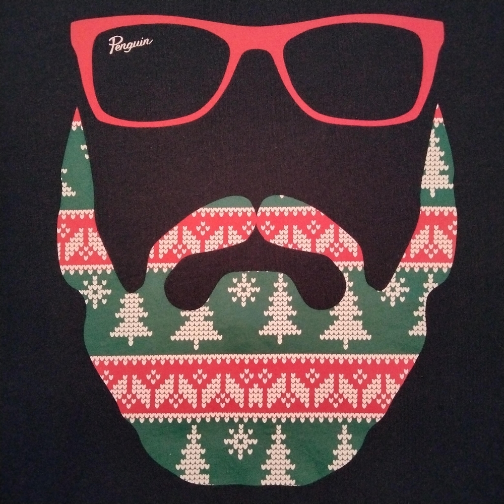 NWT Sz M Penguin Navy Santa Face Christmas T-Shirt - Picture 5 of 5
